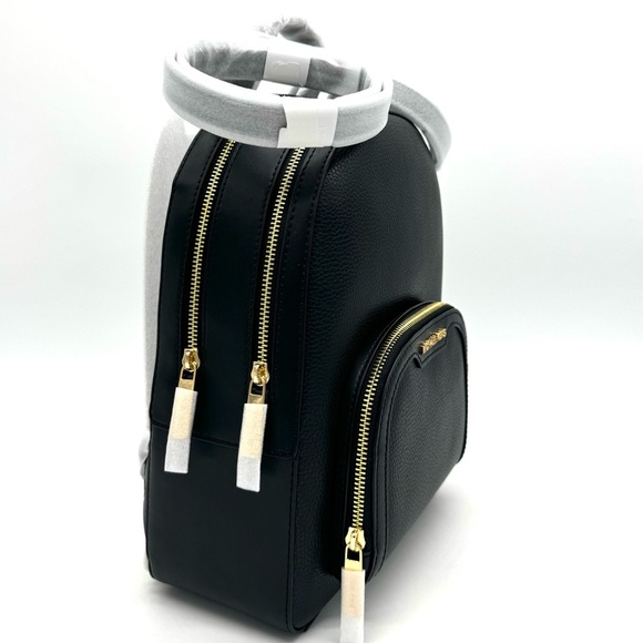 Michael Kors Medium Jaycee Backpack Black/Gold - Picture 4 of 12